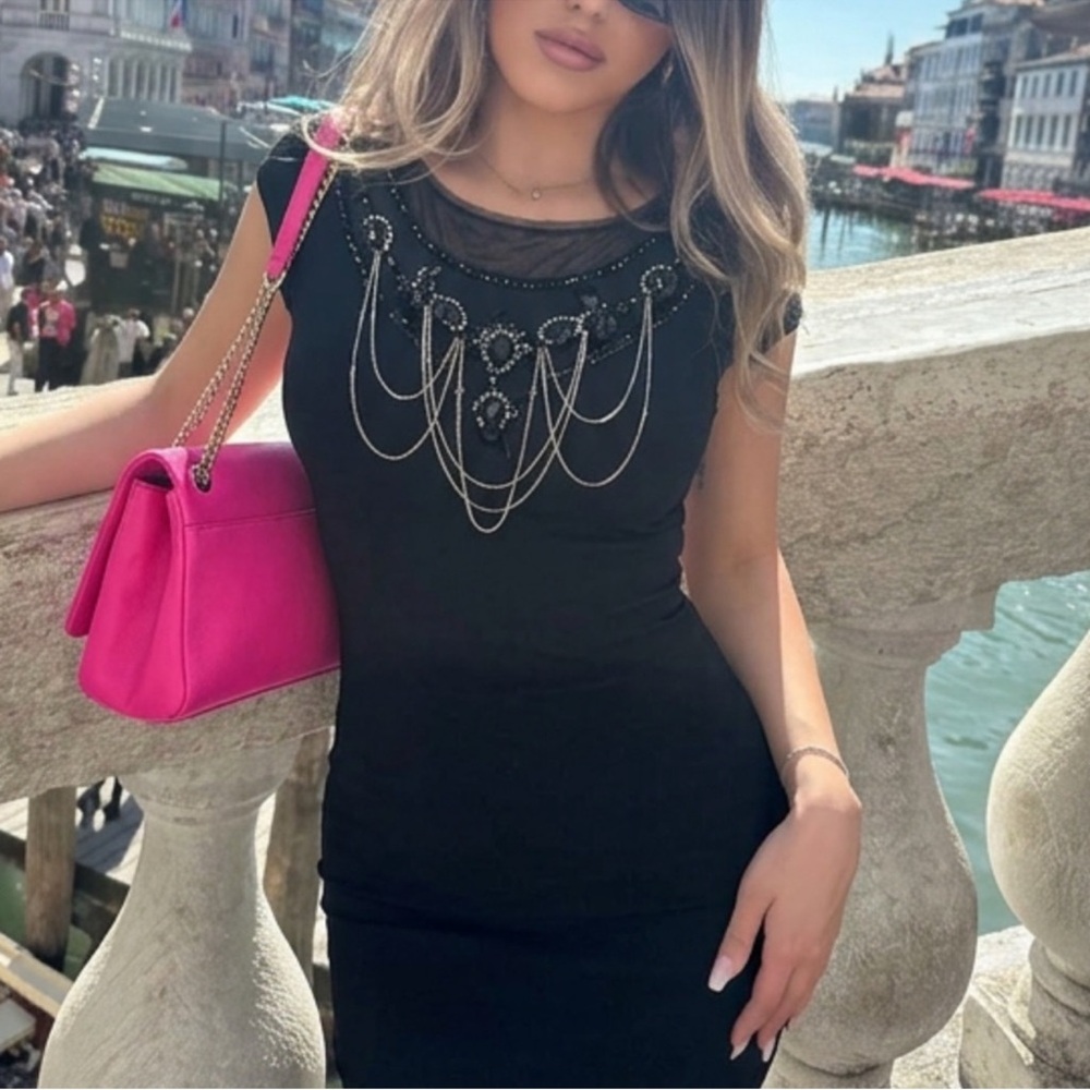 Alice + Olivia Black Midi Dress